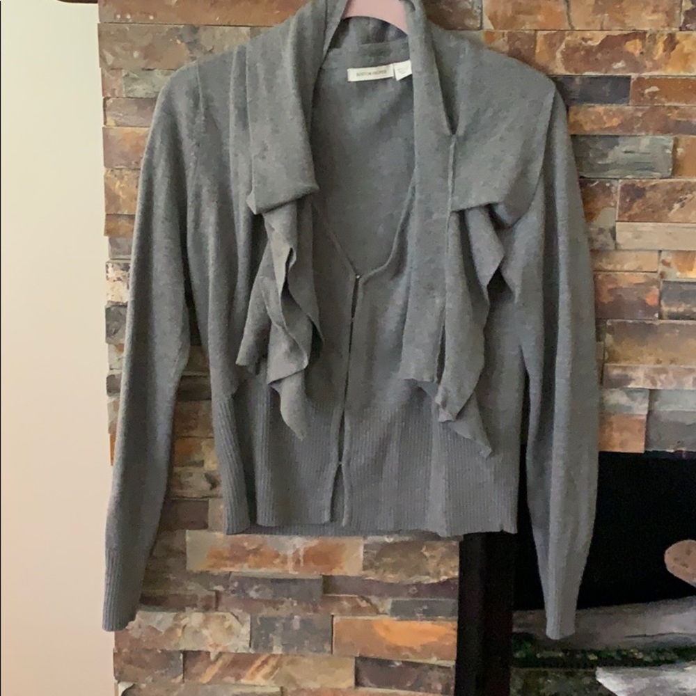 Grey shawl sweater
